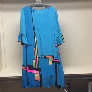 Hand painted silk dress